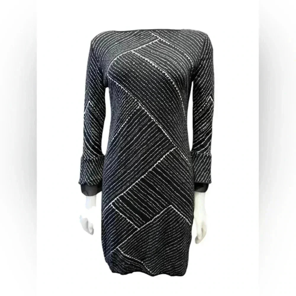 Nic+Zoe Midi  Knit Formal Long Sleeve Dress Size Small